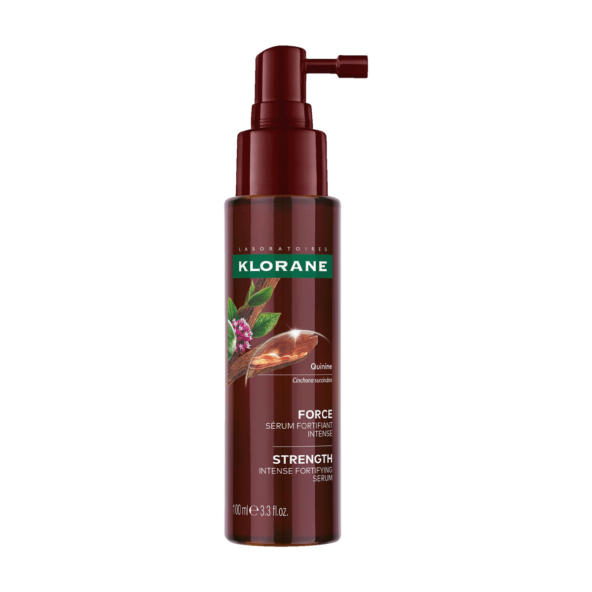 Klorane front packaging showing bottle and box, communicates trustworthy botanicals