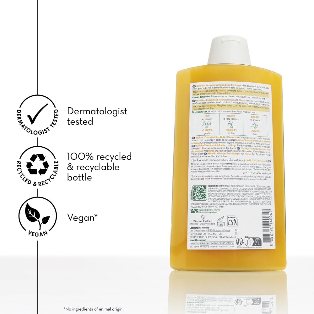 Klorane shampoo in shower creating soft lather for hydration