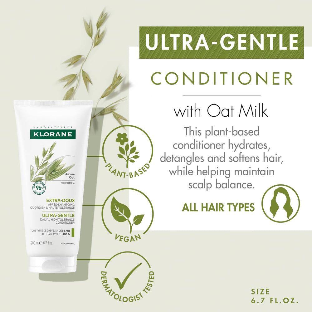 Klorane creamy oat milk texture close-up for nourishing feel