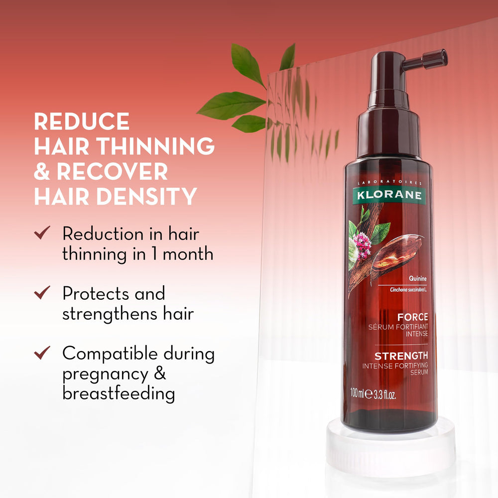 Klorane serum dropper applying serum to scalp, demonstrates precise targeted application
