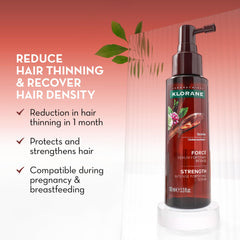 Klorane serum dropper applying serum to scalp, demonstrates precise targeted application