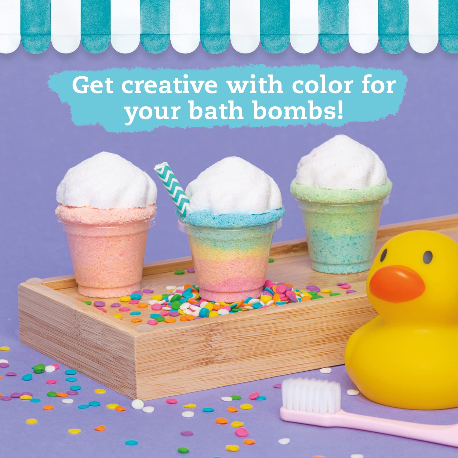 KLUTZ finished pastel bakery bath bombs arranged to showcase decorative variety