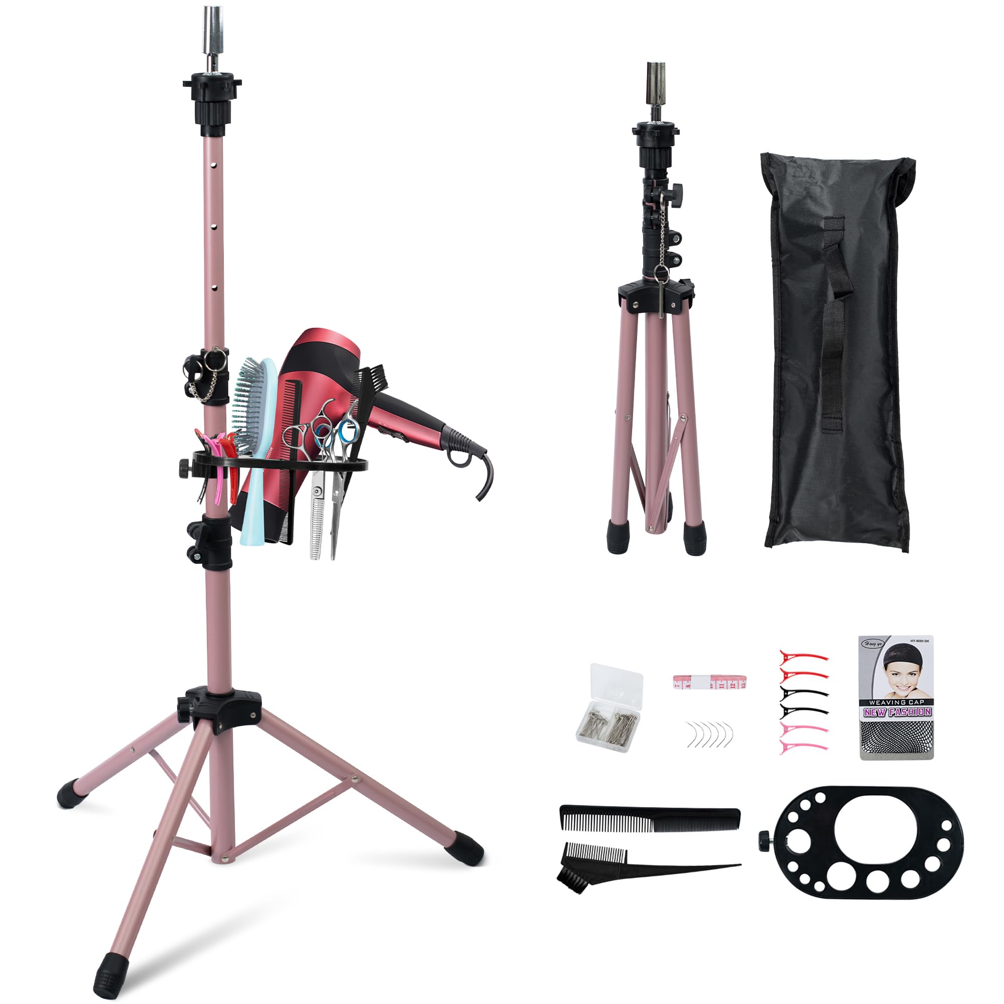 Klvied front view of tripod stand showing stable styling setup