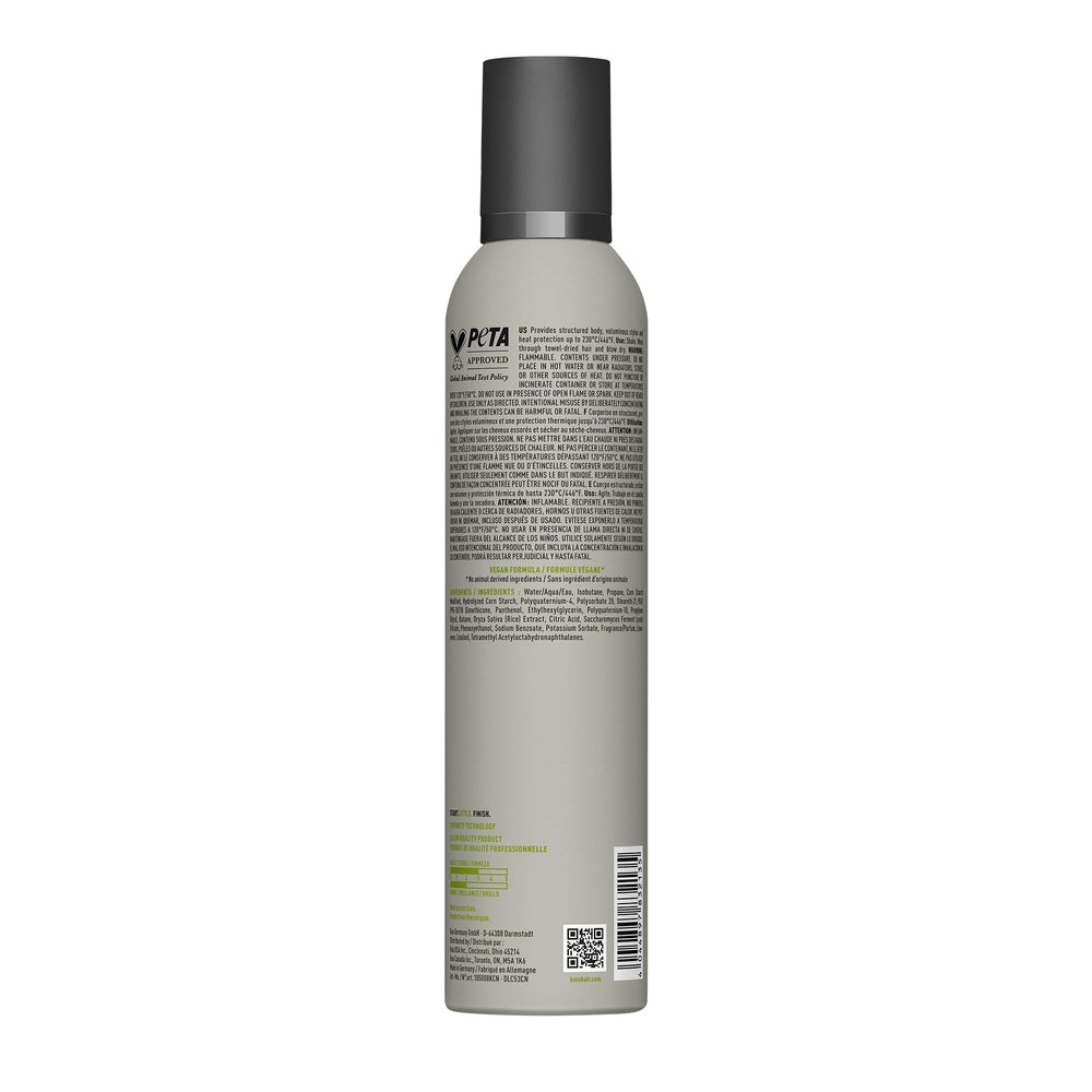KMS foam texture close-up illustrating airy mousse that adds soft lift