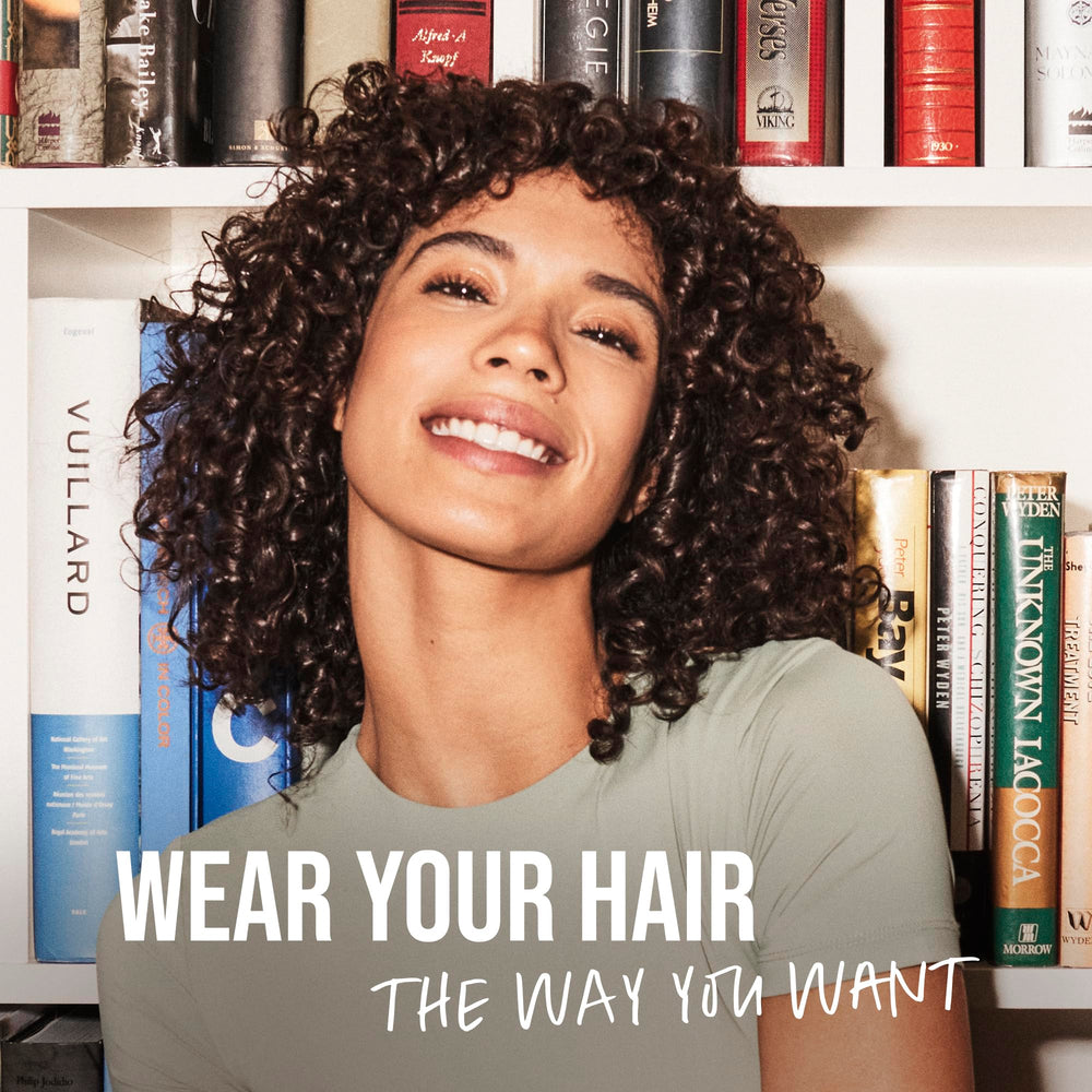 KMS HairStay on styled hair in lifestyle scene showing natural movement and hold benefit