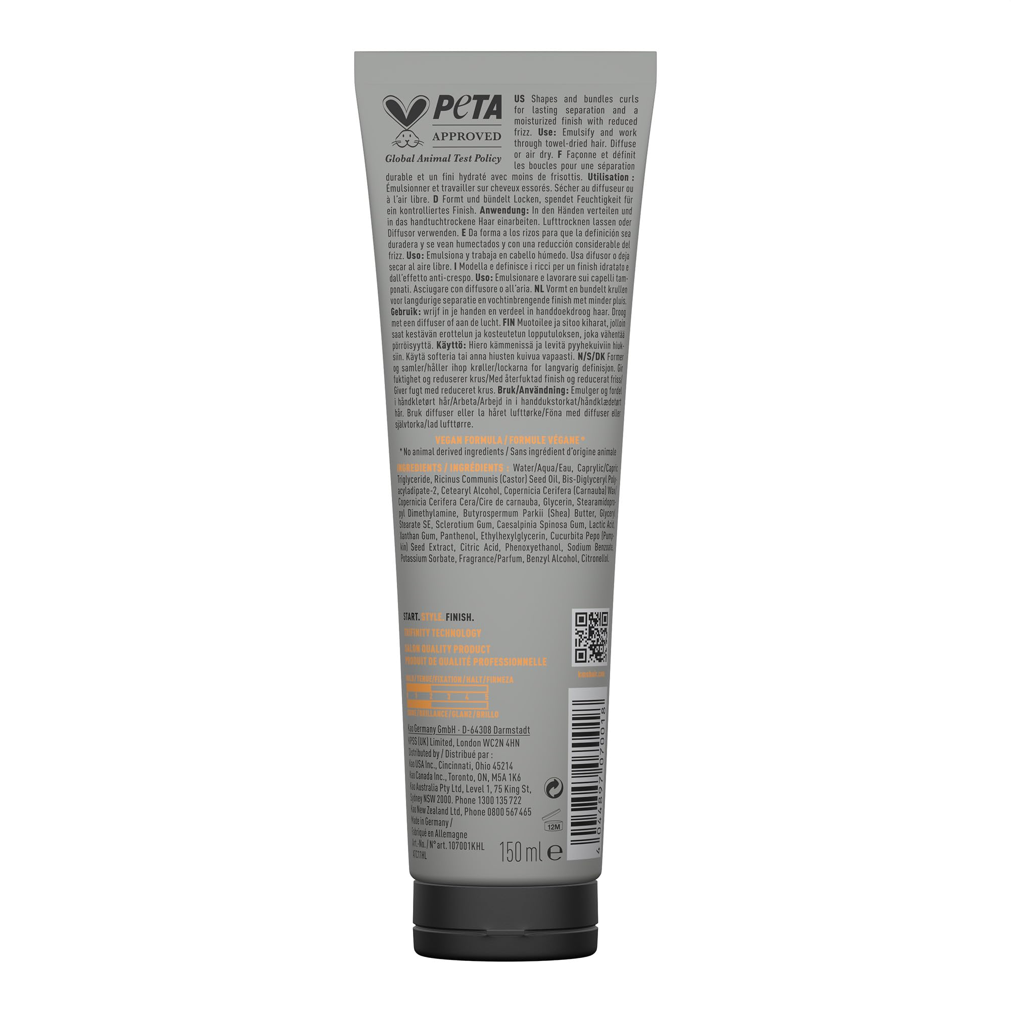 KMS curl cream texture close-up demonstrating smooth spreadability benefit