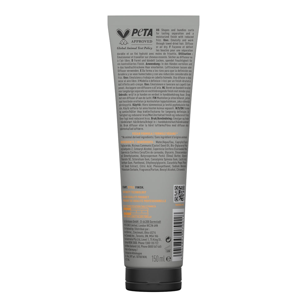 KMS curl cream texture close-up demonstrating smooth spreadability benefit