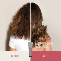 KMS ThermaShape being applied to towel-dried hair demonstrating even distribution benefit