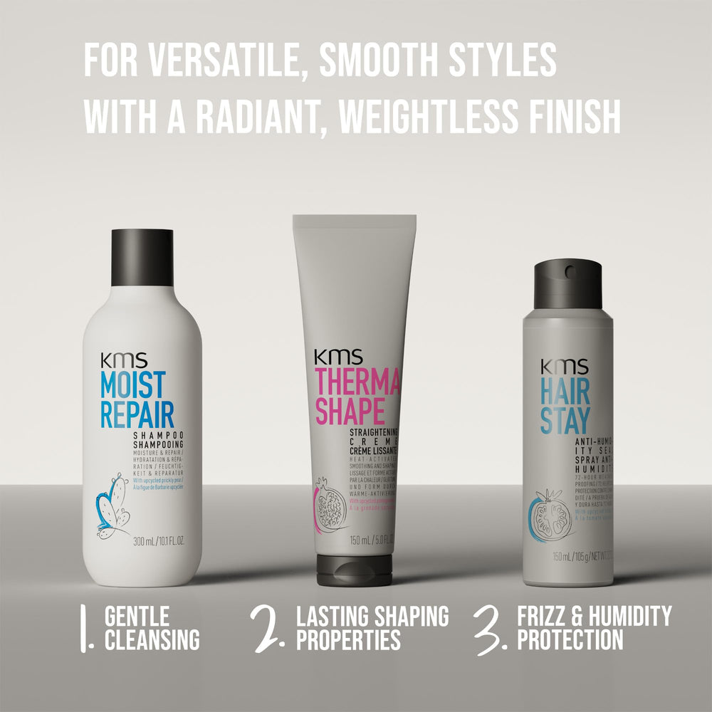 KMS ThermaShape on a bathroom shelf lifestyle scene suggesting everyday styling routine