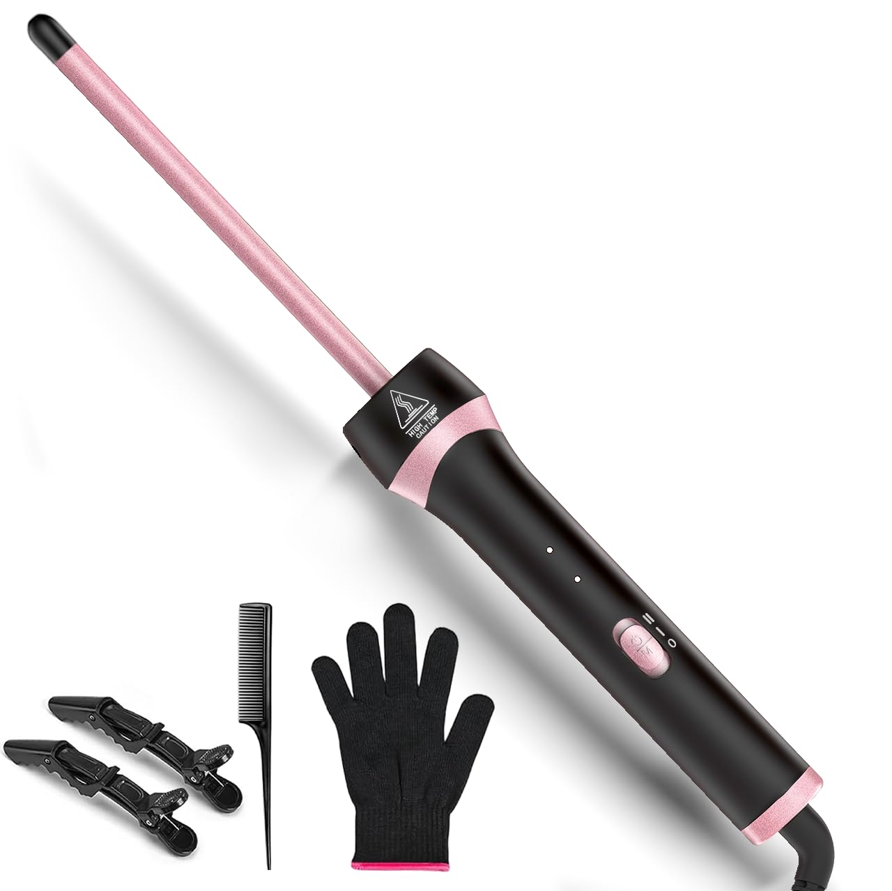 KMUCHCI front view of compact curling wand for precise styling