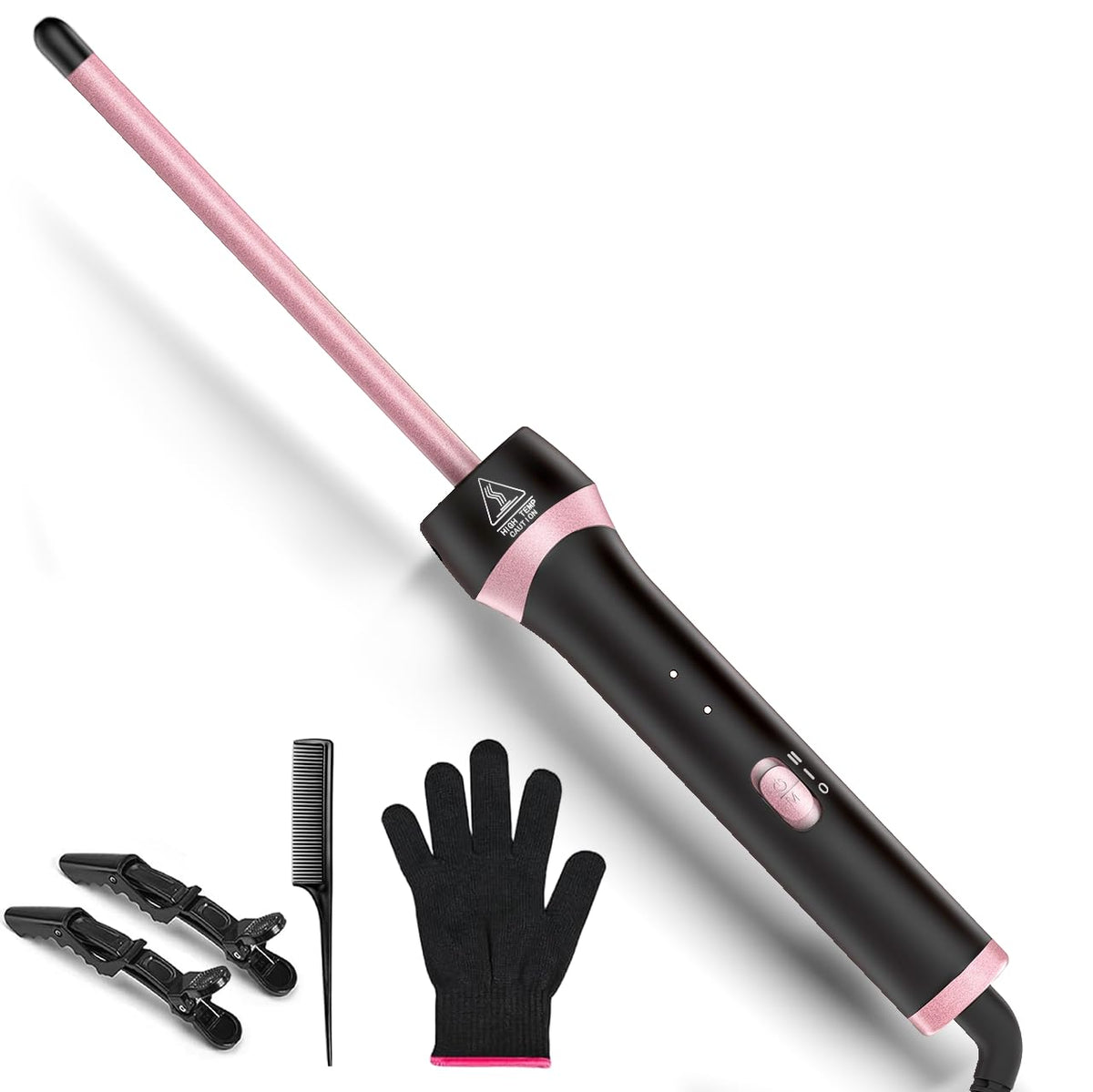 KMUCHCI front view of compact curling wand for precise styling