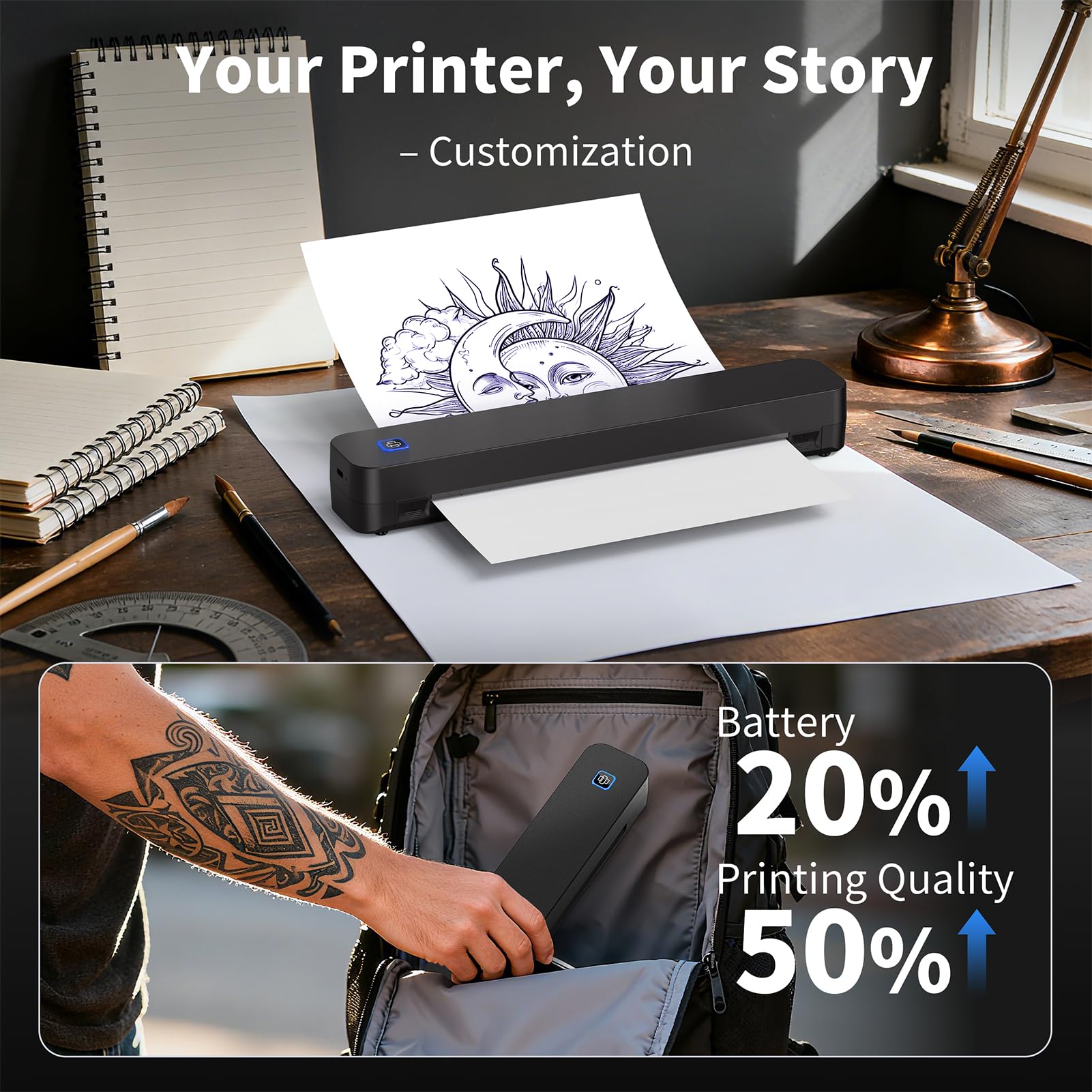 KNAON printer in tattoo studio illustrating professional workflow benefit