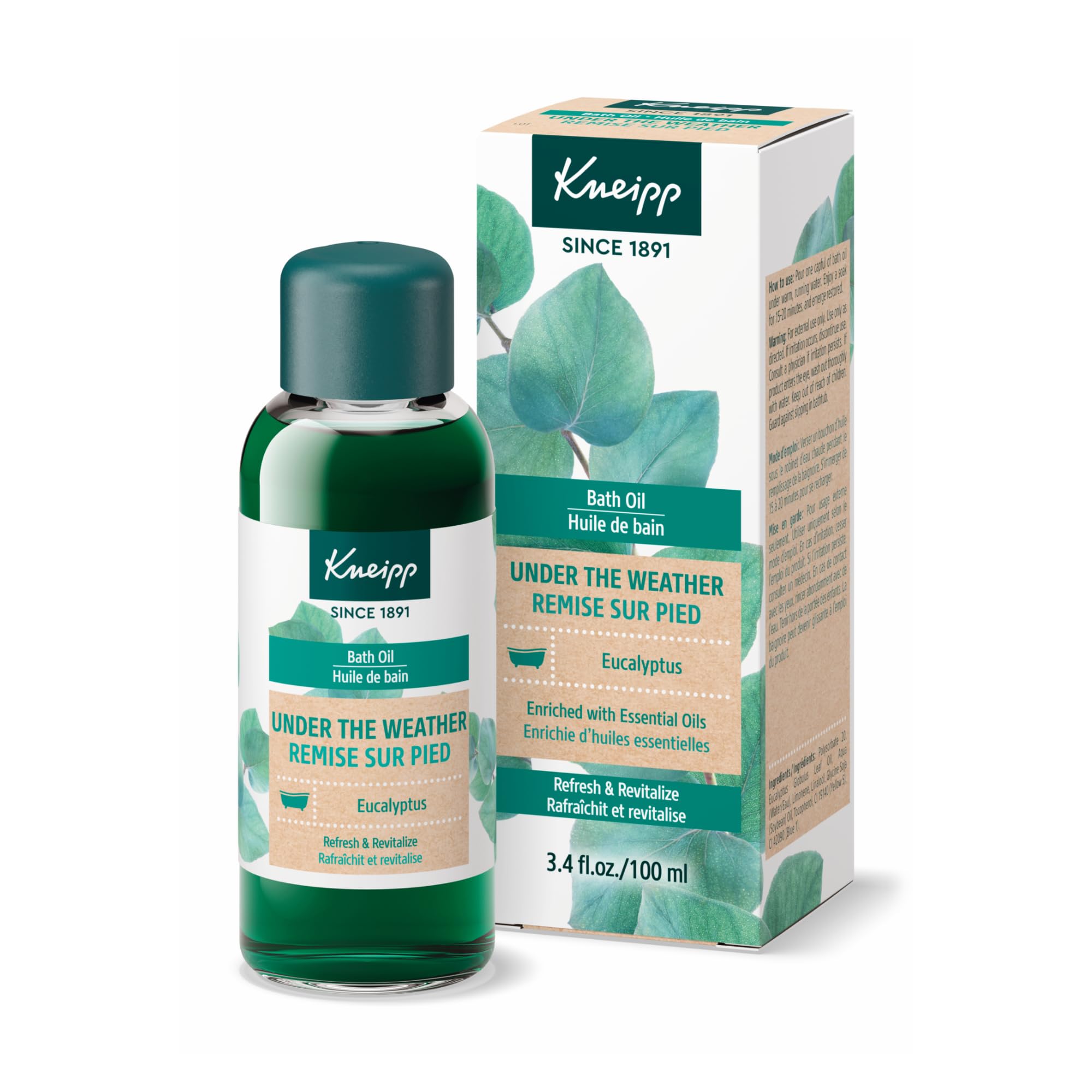 Kneipp bottle front packaging showing product and calming benefit