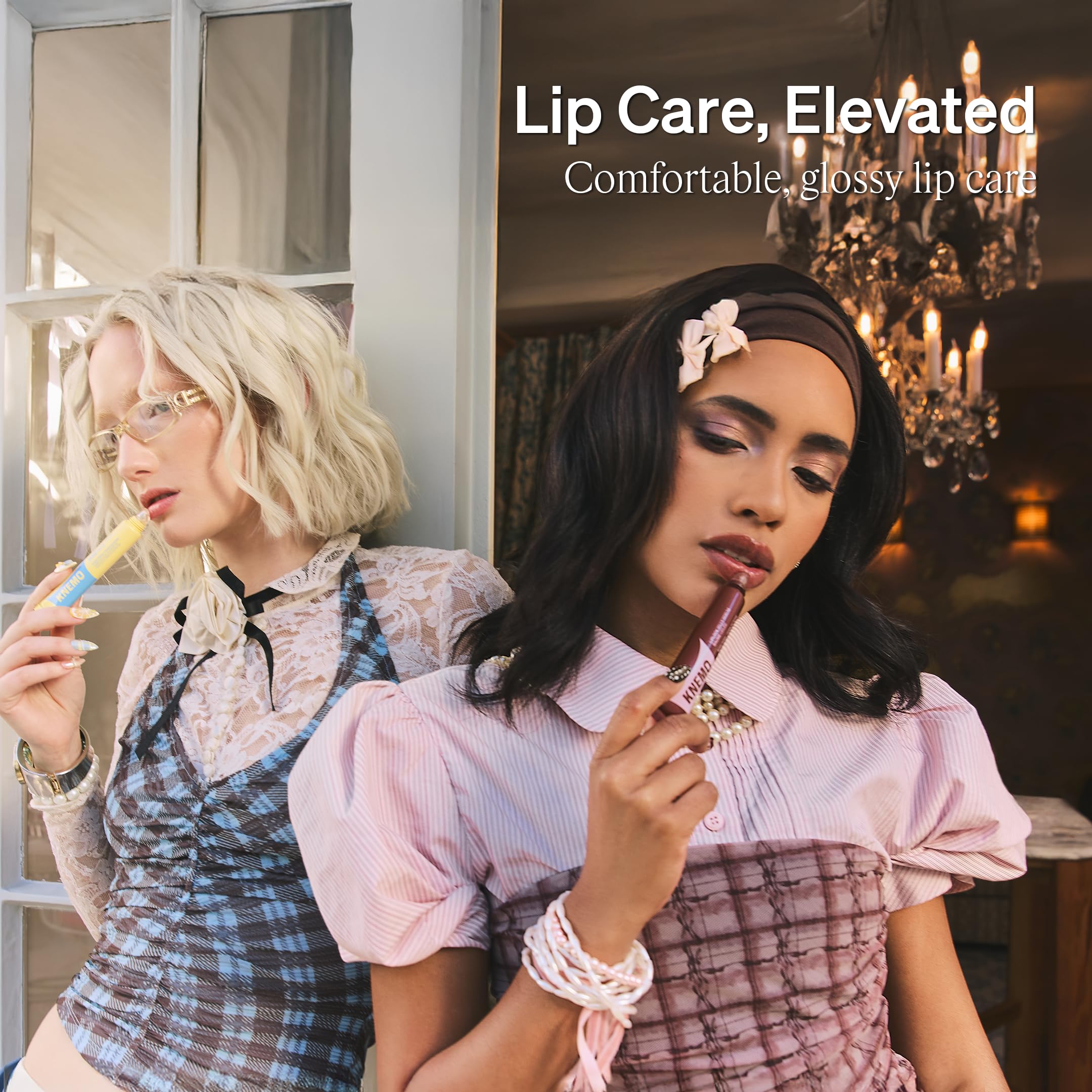 KNEMO LipLock by dessert props evoking lemon custard scent and playful K-beauty benefit