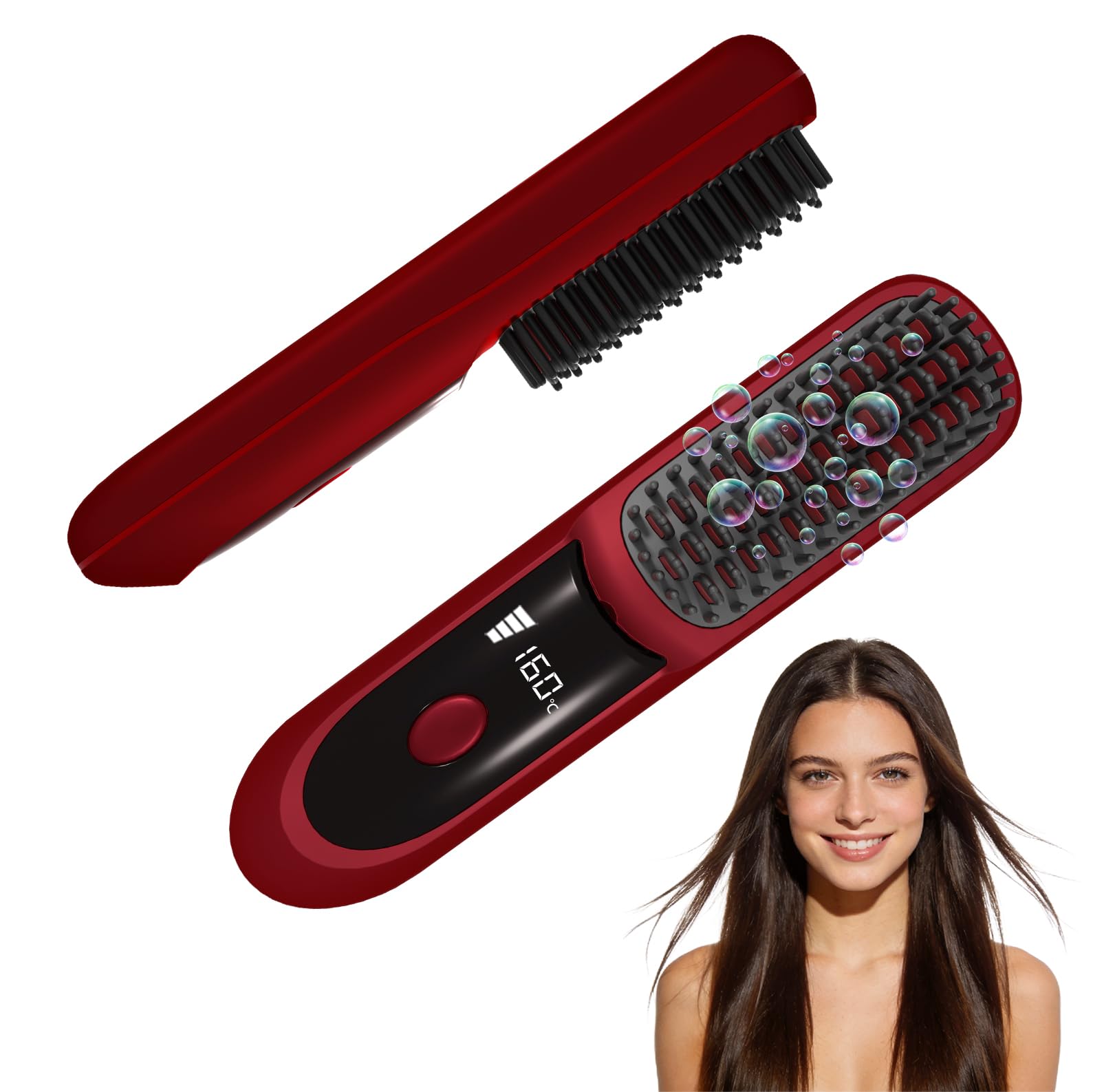 KNISUZ Go Brush Pro front view showing compact red body and sleek profile for easy packing