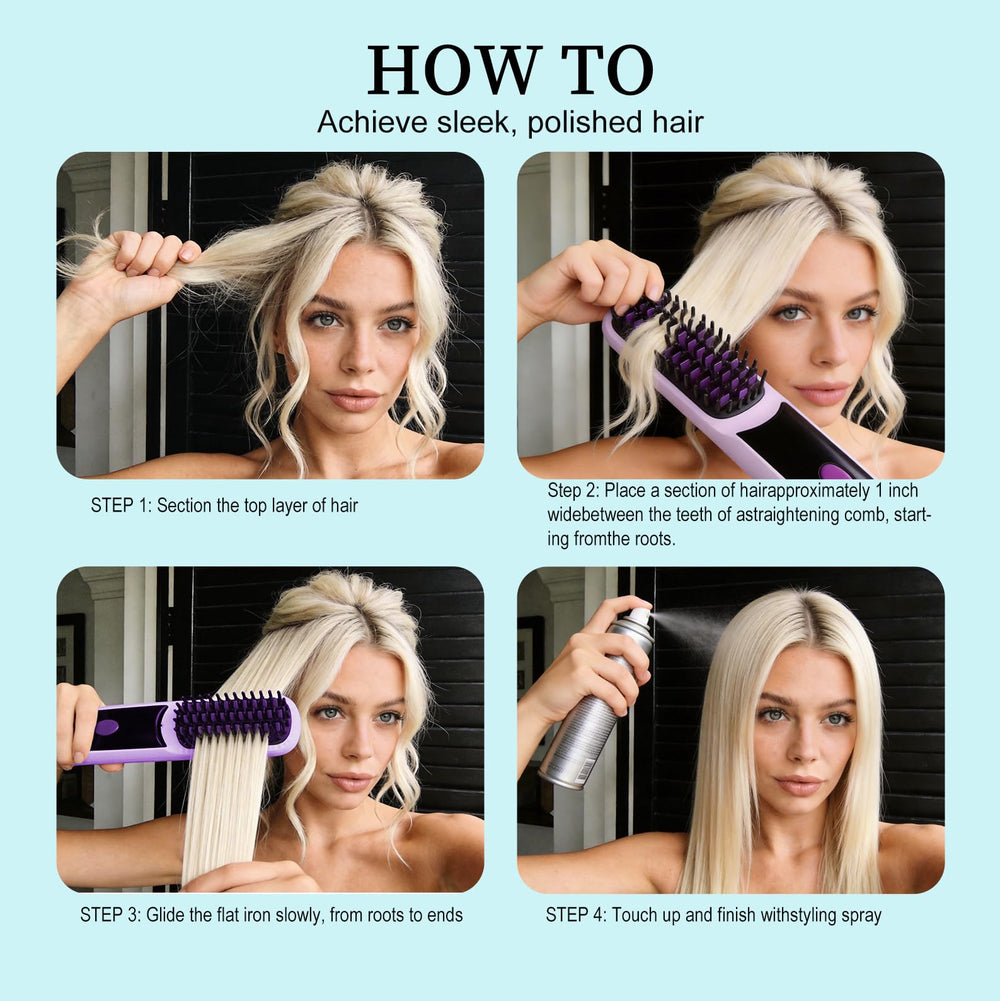 KNISUZ styling in use on short hair demonstrating quick smoothing benefit