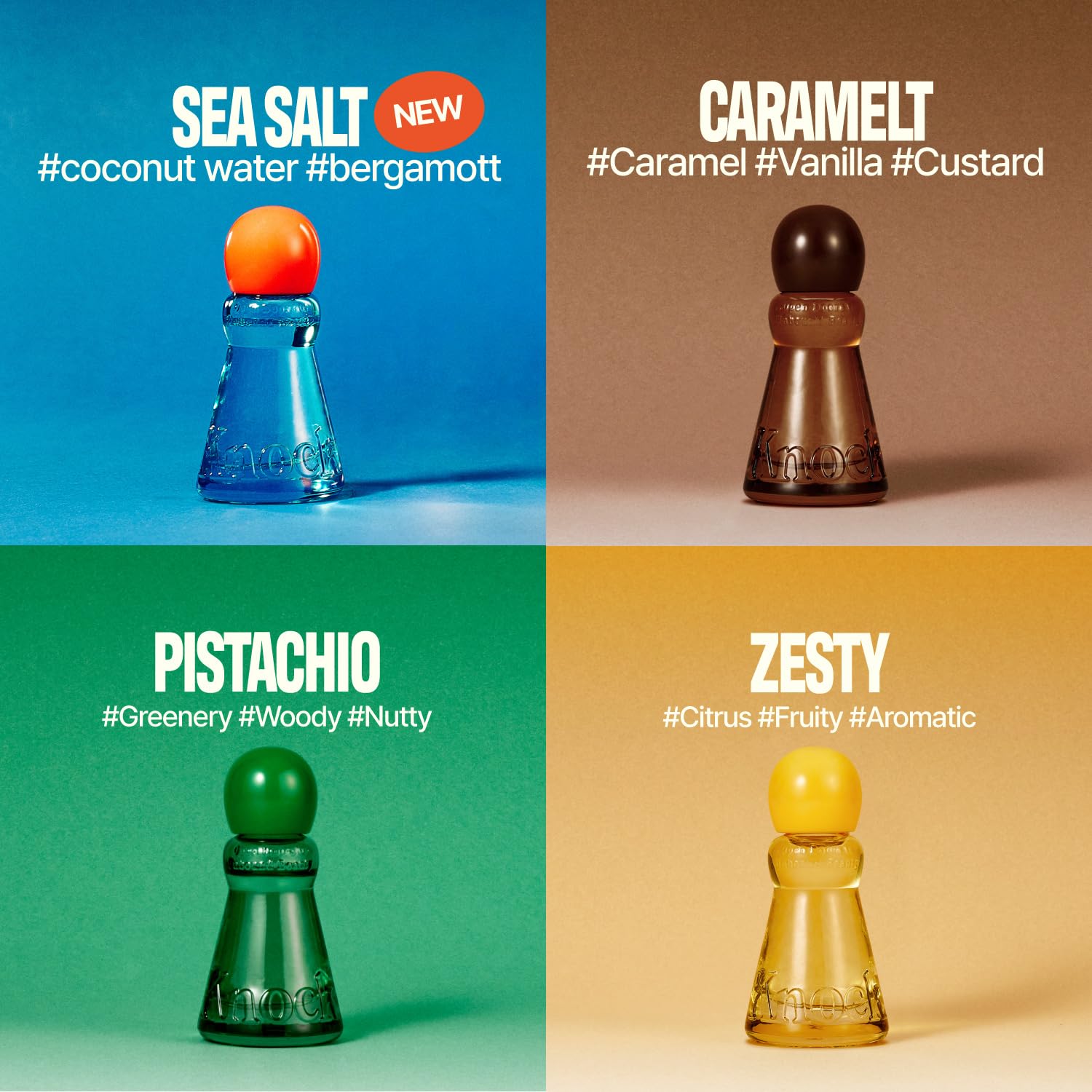 Knock bottle set on beach scene conveying coastal sea salt vibe
