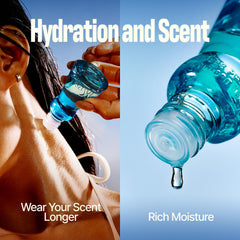 Knock oil applied on skin demonstrating quick hydration and scent