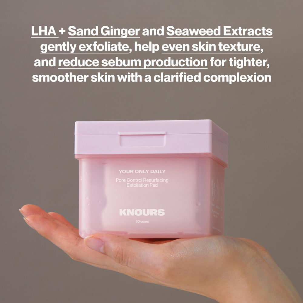 Knours pad texture close-up highlighting gentle exfoliation