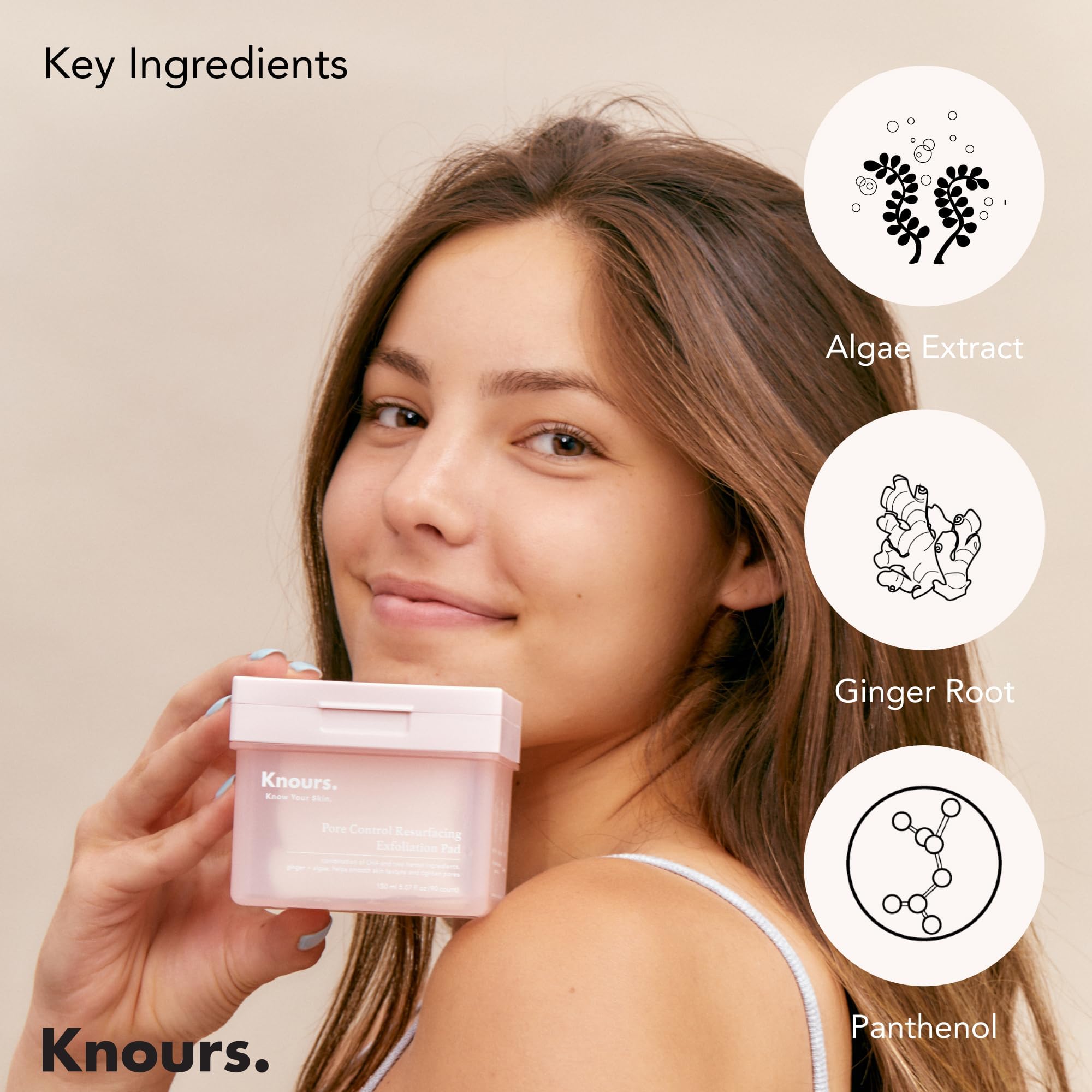 Knours pad wiping cheek illustrating oil-control action