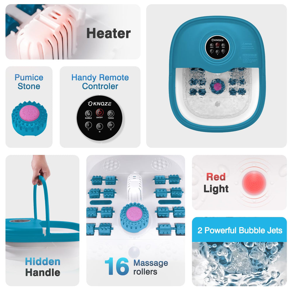 KNQZE bubbling water with red light creating a soothing sensory soak