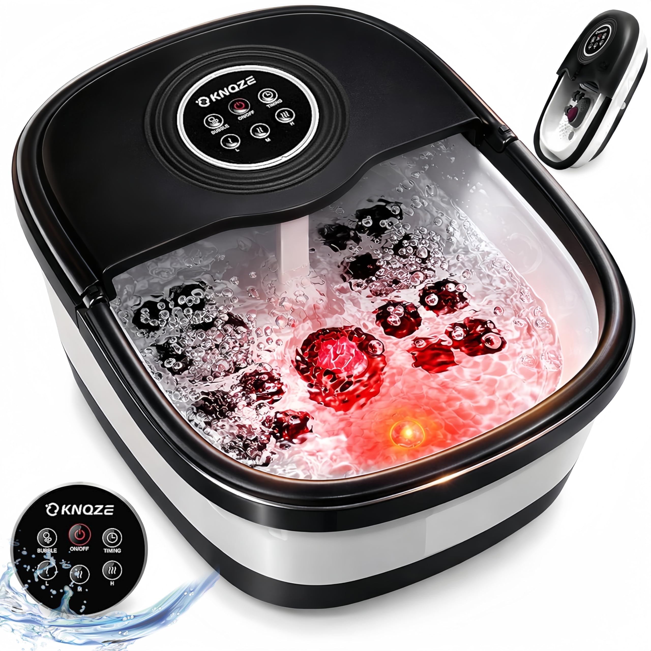 KNQZE front view of foot spa showing basin and controls, perfect for home relaxation