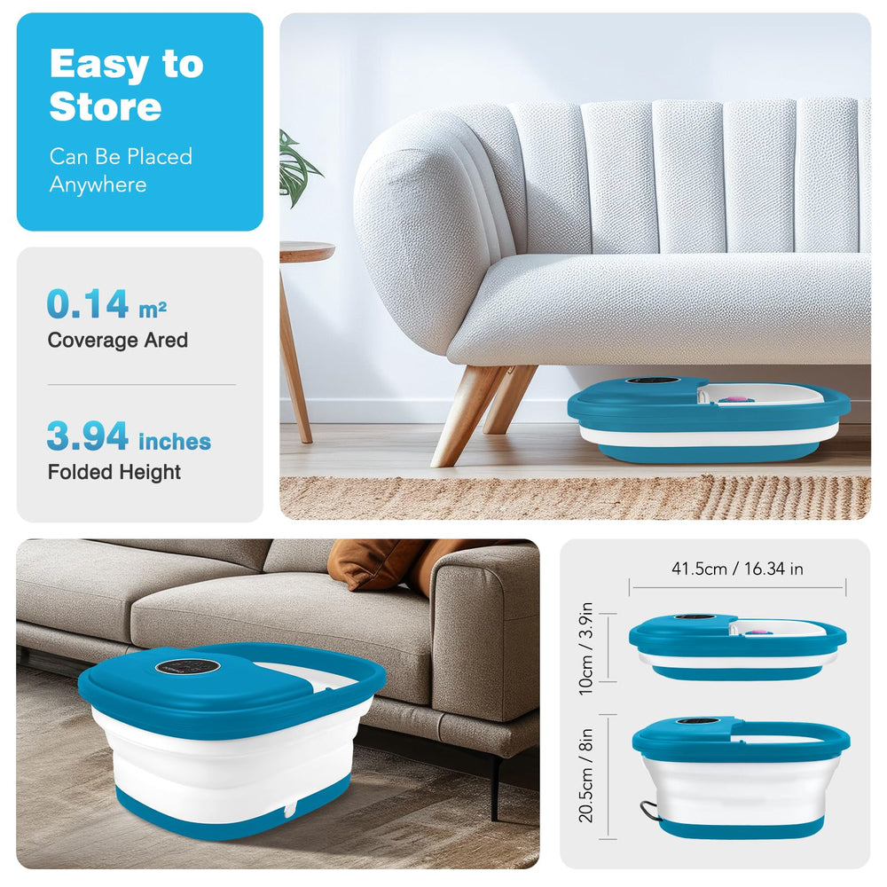KNQZE beside ruler showing compact footprint and foldable thickness