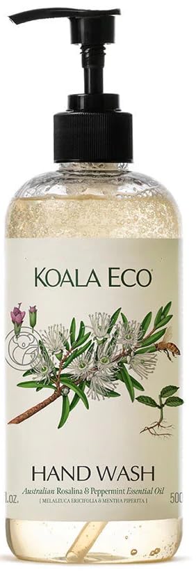 Koala Eco hand wash bottle front view showing label and sustainable packaging benefit
