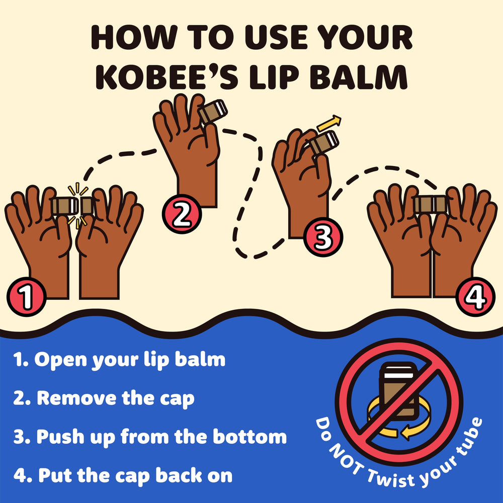 KOBEE'S lip balm in a casual outdoor setting on a bench illustrating eco-friendly everyday use