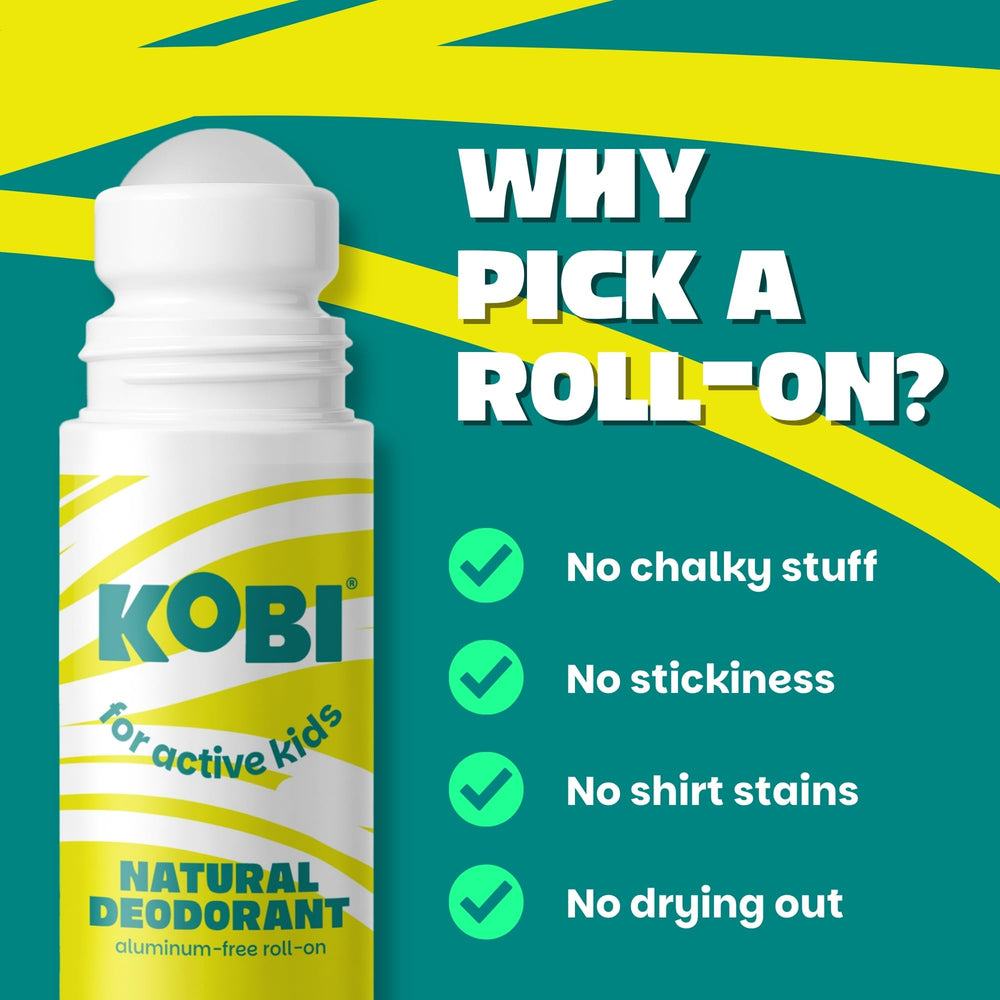 Kobi applied by parent on child showing easy non-sticky use