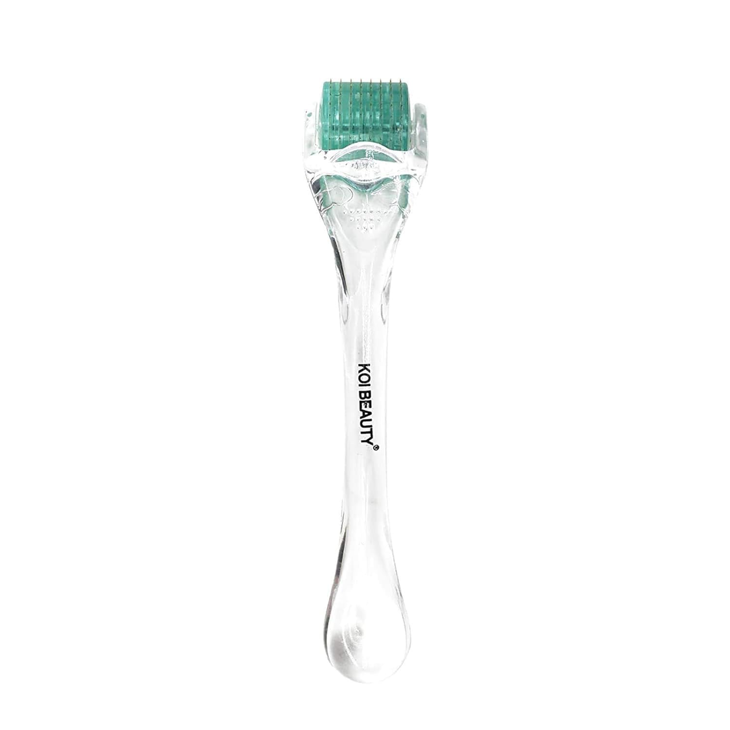 Koi Beauty derma roller front view showing handle and roller head for comfortable grip