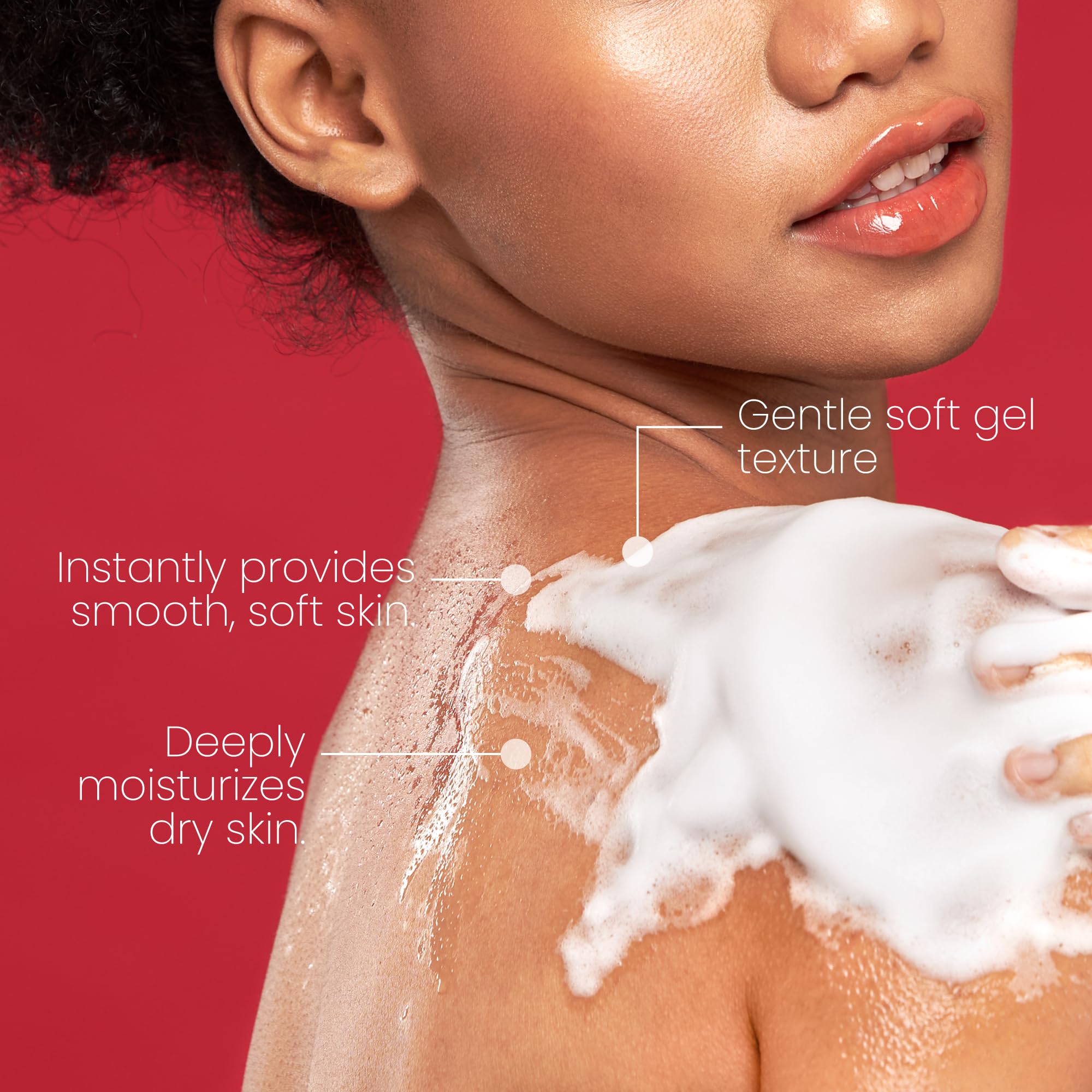 Koji White bottle in a shower niche demonstrating everyday in-shower use and convenience