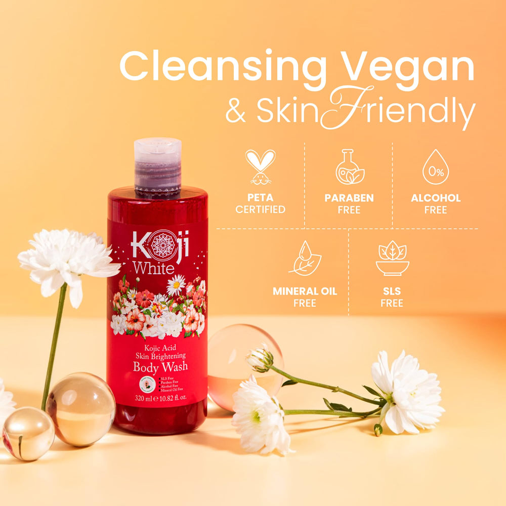 Koji White flower extract ingredients displayed to emphasize botanical brightening benefits