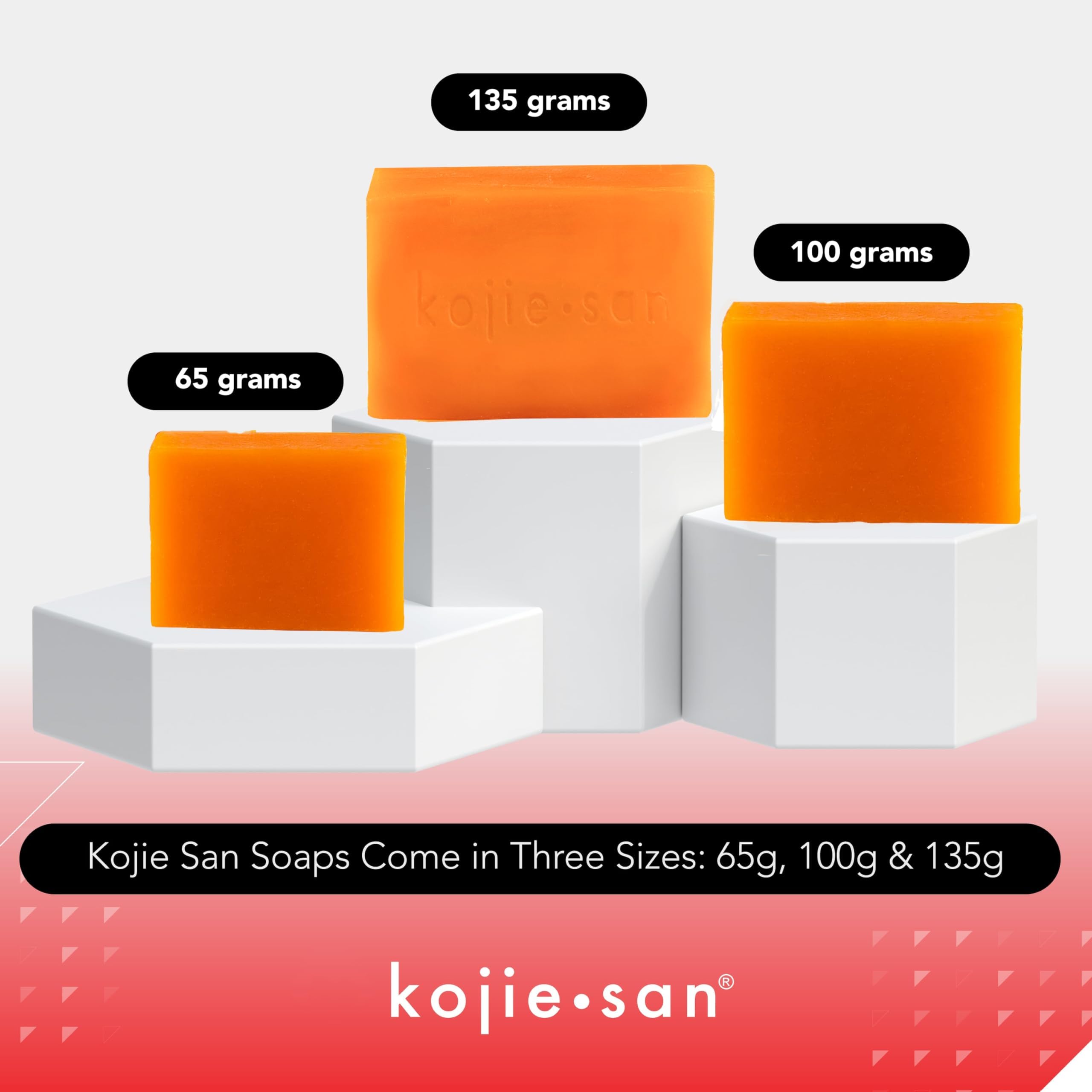 Kojie San single 65g bar close-up showing texture and moisturizing coconut benefit
