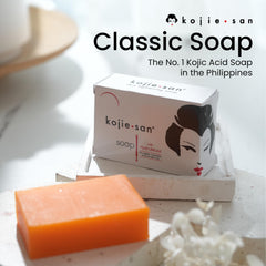 Kojie San soap lather foam on skin demonstrating gentle cleansing and brightening effect