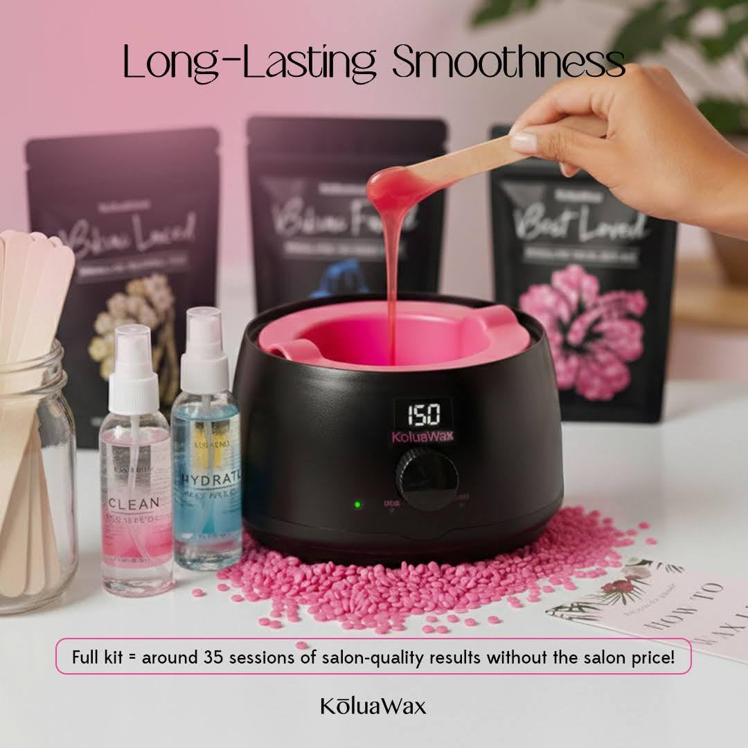 KoluaWax packaging and how-to guide open to show clear step-by-step instructions