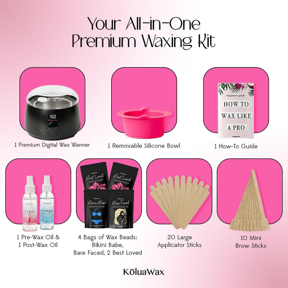 KoluaWax digital black wax warmer front view offering precise temperature control