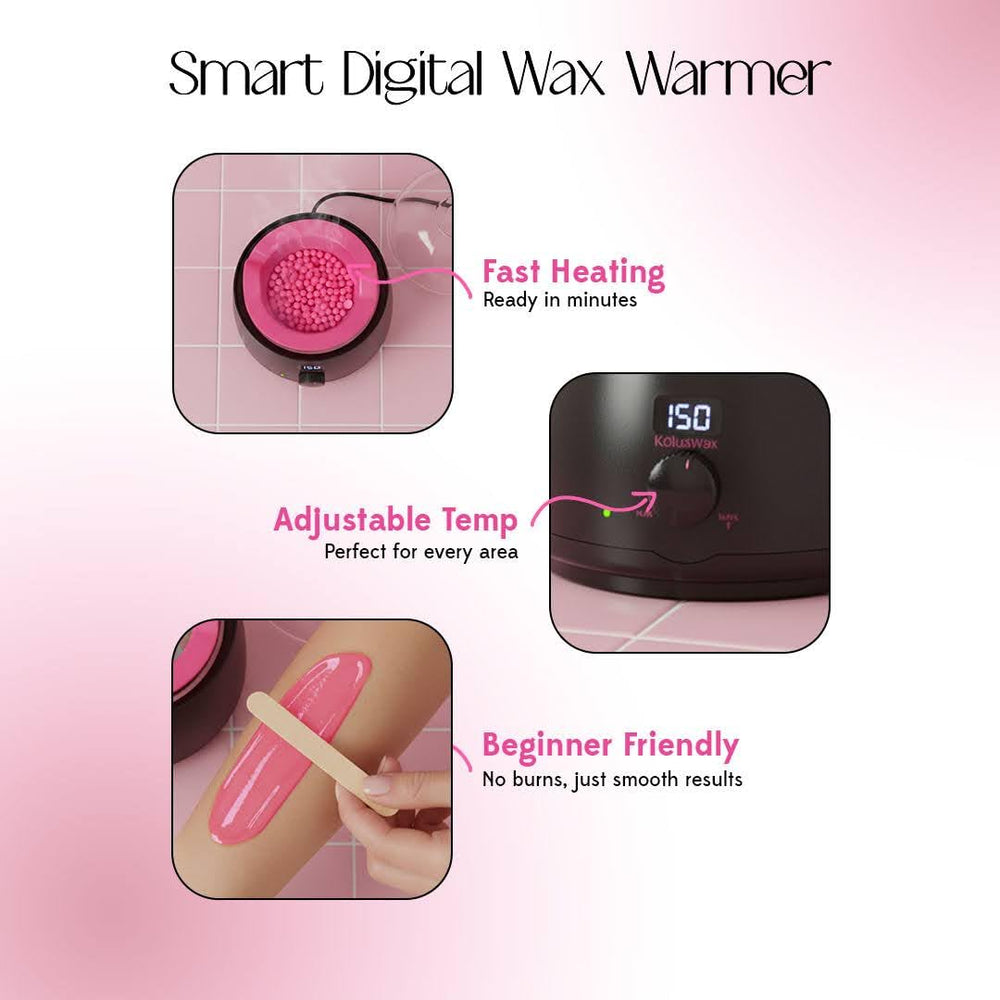 KoluaWax waxing in use on leg demonstrating smooth results and controlled technique