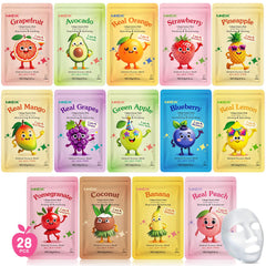 KONEUK front packaging showing colorful fruit mask designs and set benefit