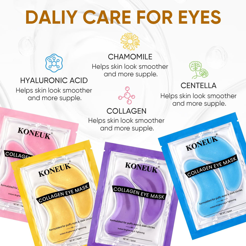 KONEUK patches applied under eye demonstrating smoothing effect