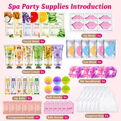 KONEUK organza gift bags filled with six-item spa bundles for easy party favors