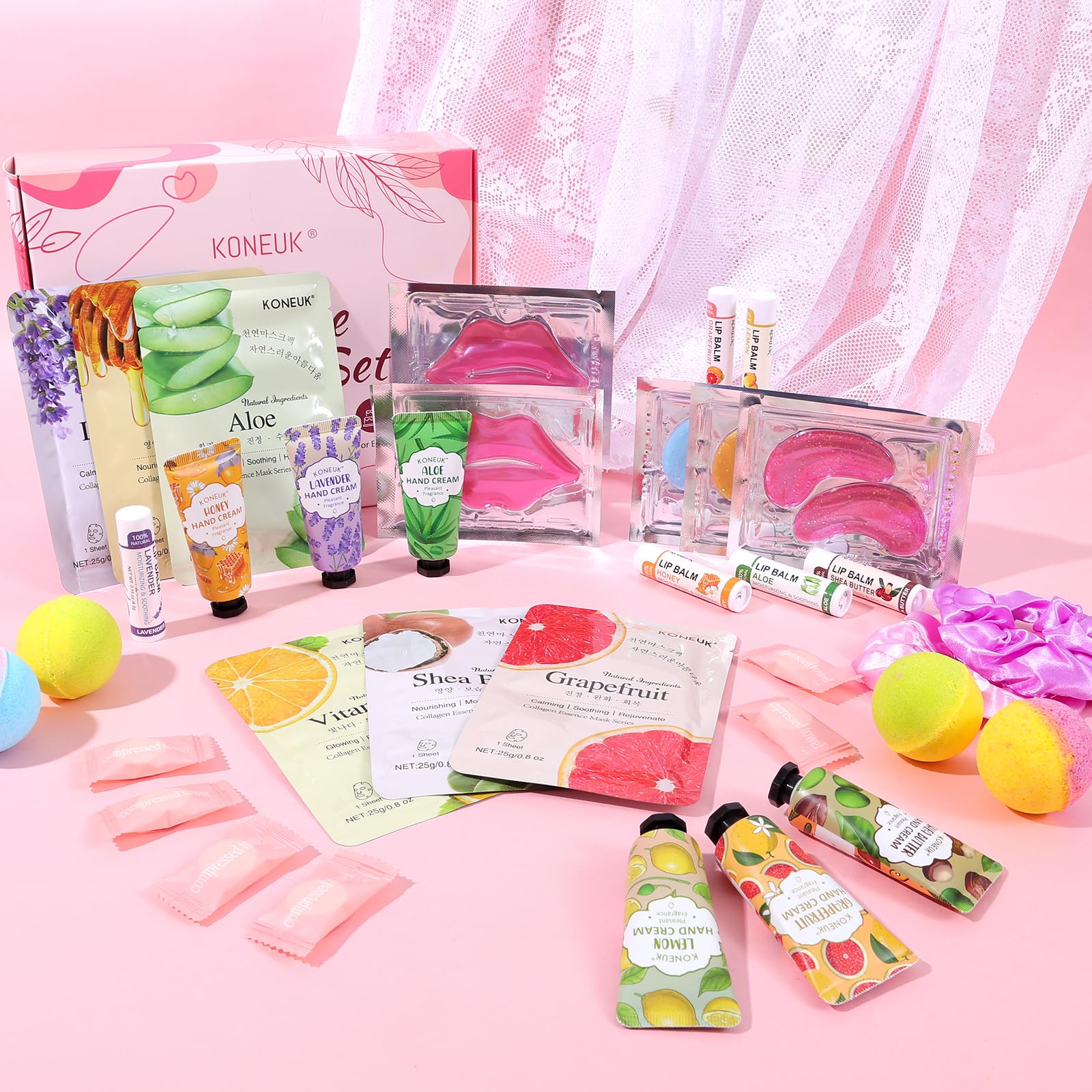 KONEUK party setup at a sleepover showing shared spa stations for group enjoyment