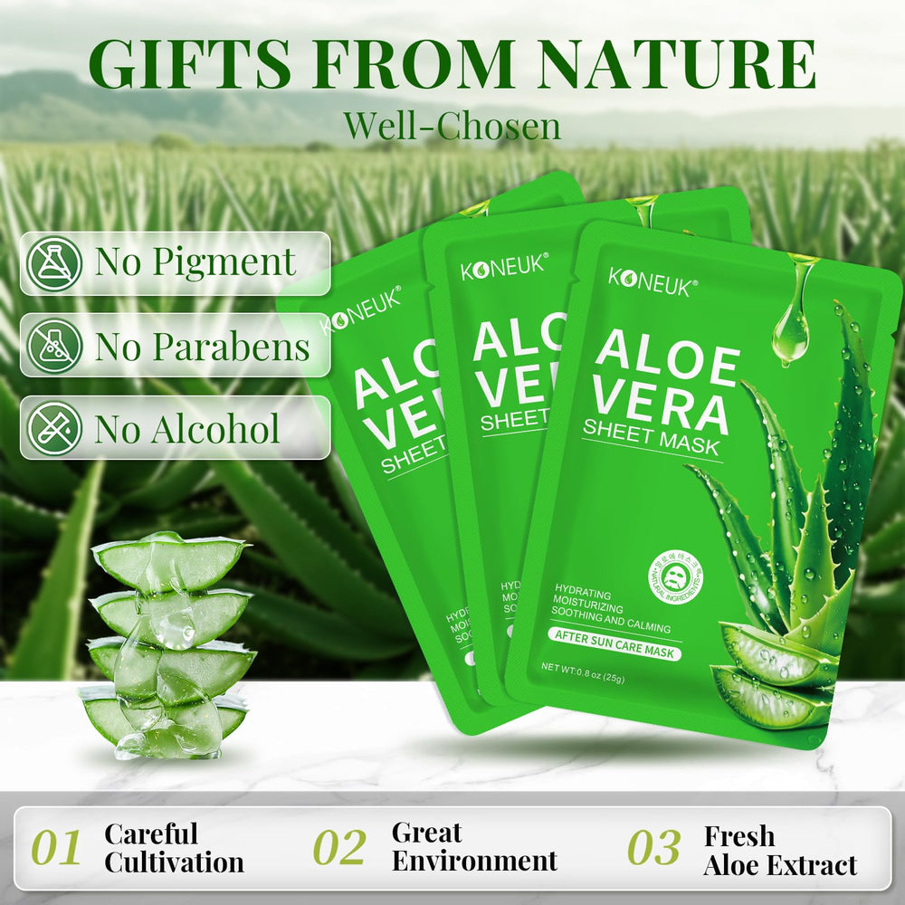 KONEUK single sachet opened with visible aloe serum, shows richness