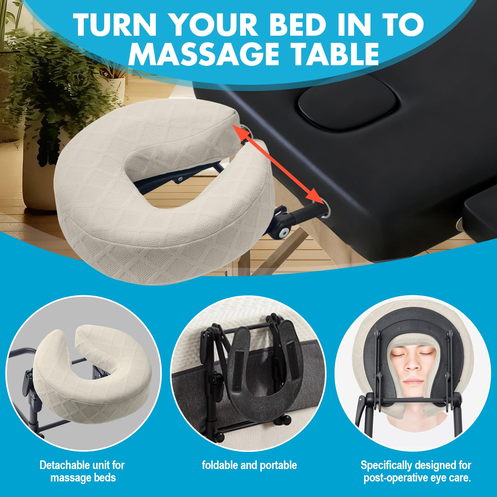 KONOVOLY headrest beside ruler for clear size and fit comparison