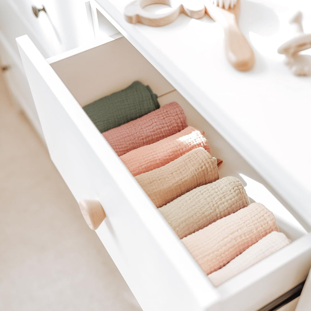 Konssy cloth beside sink in lifestyle scene for everyday facial care benefit