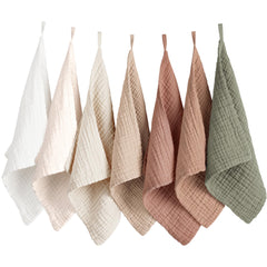 Konssy front packaging showing seven muslin face cloths and quick rotation benefit