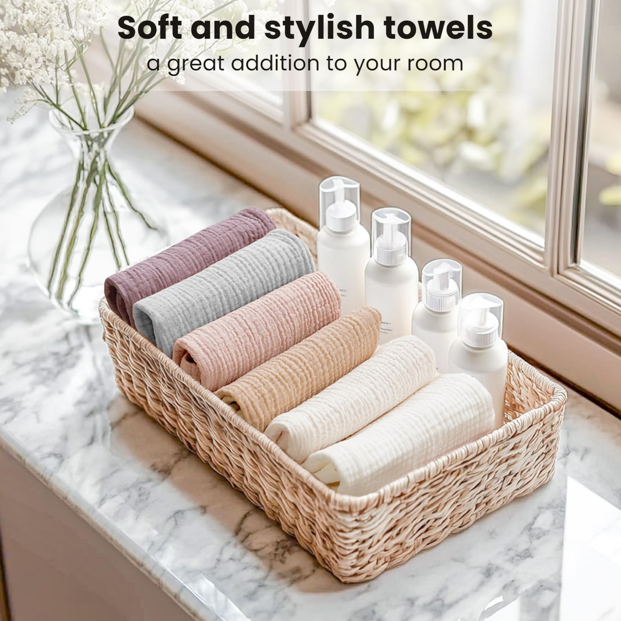 Konssy face cloths packed in toiletry bag for travel-ready skincare convenience