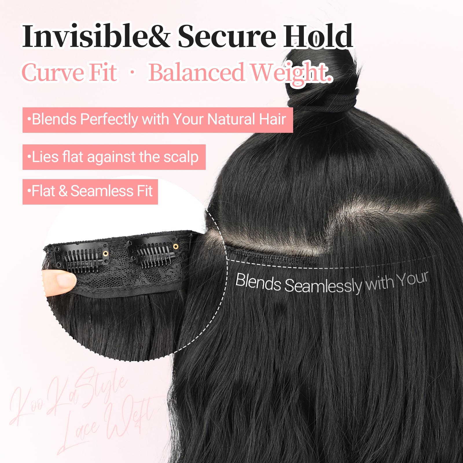 KooKaStyle full 24-inch length laid flat demonstrating visible length gain