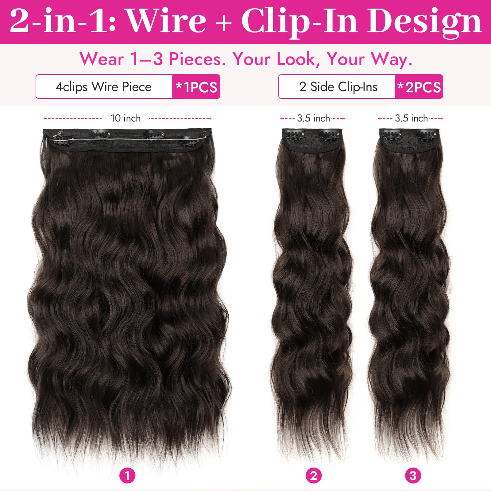 KooKaStyle side clip-in pieces detail for targeted volume and blending
