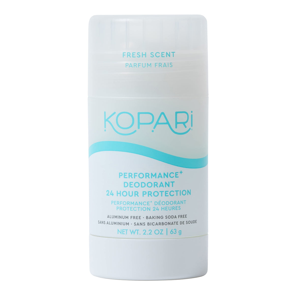Kopari front packaging showing product and benefit of 24-hour odor protection
